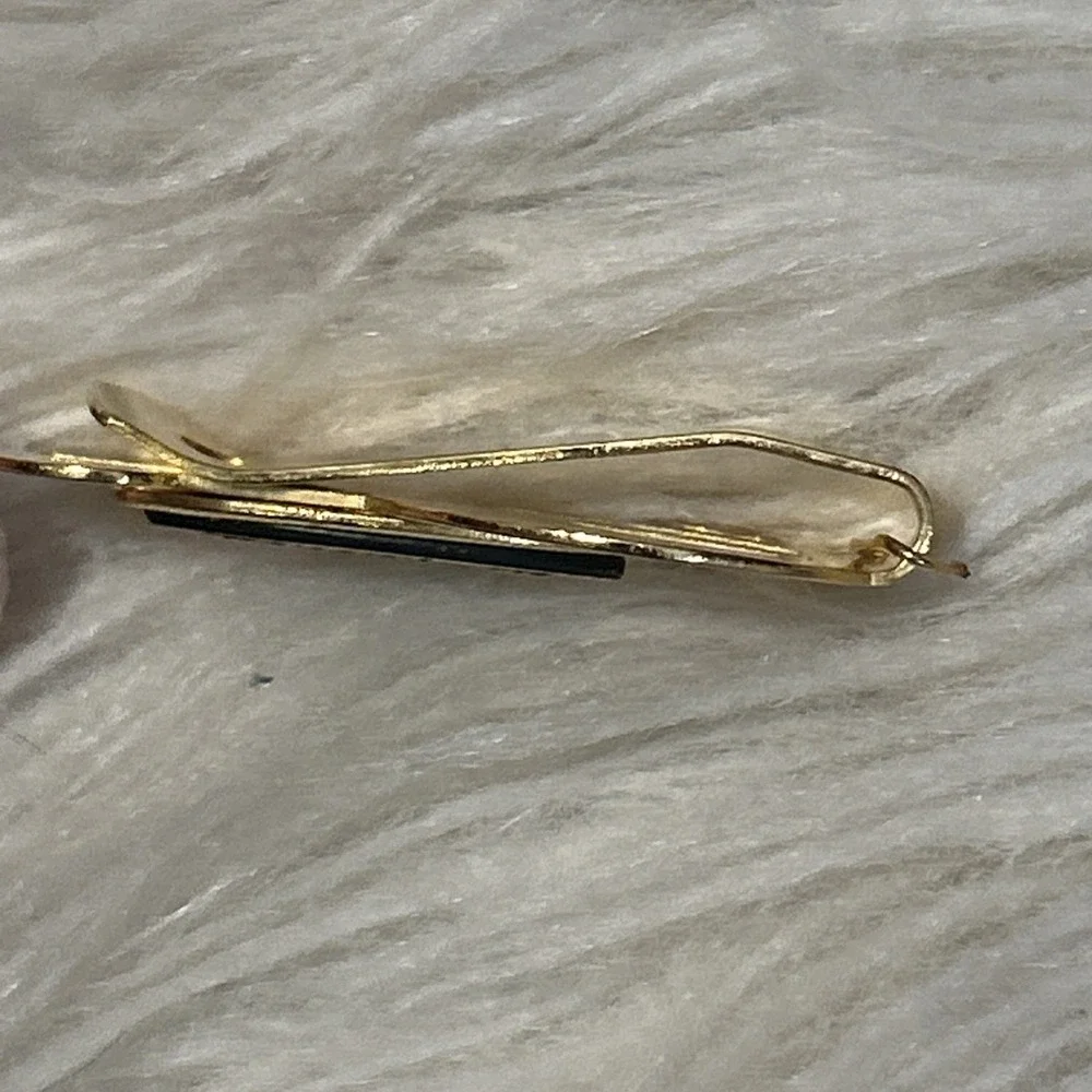 Gold Tone Dollar Sign Money Clip Black Enamel Accent Chicago‎ Old Money Vintage